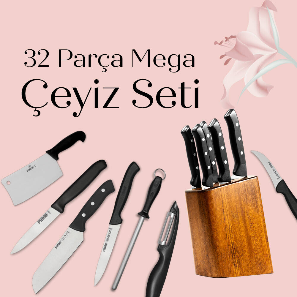 Pirge Çeyizlik Bıçak Seti Büyük – 22 Parç