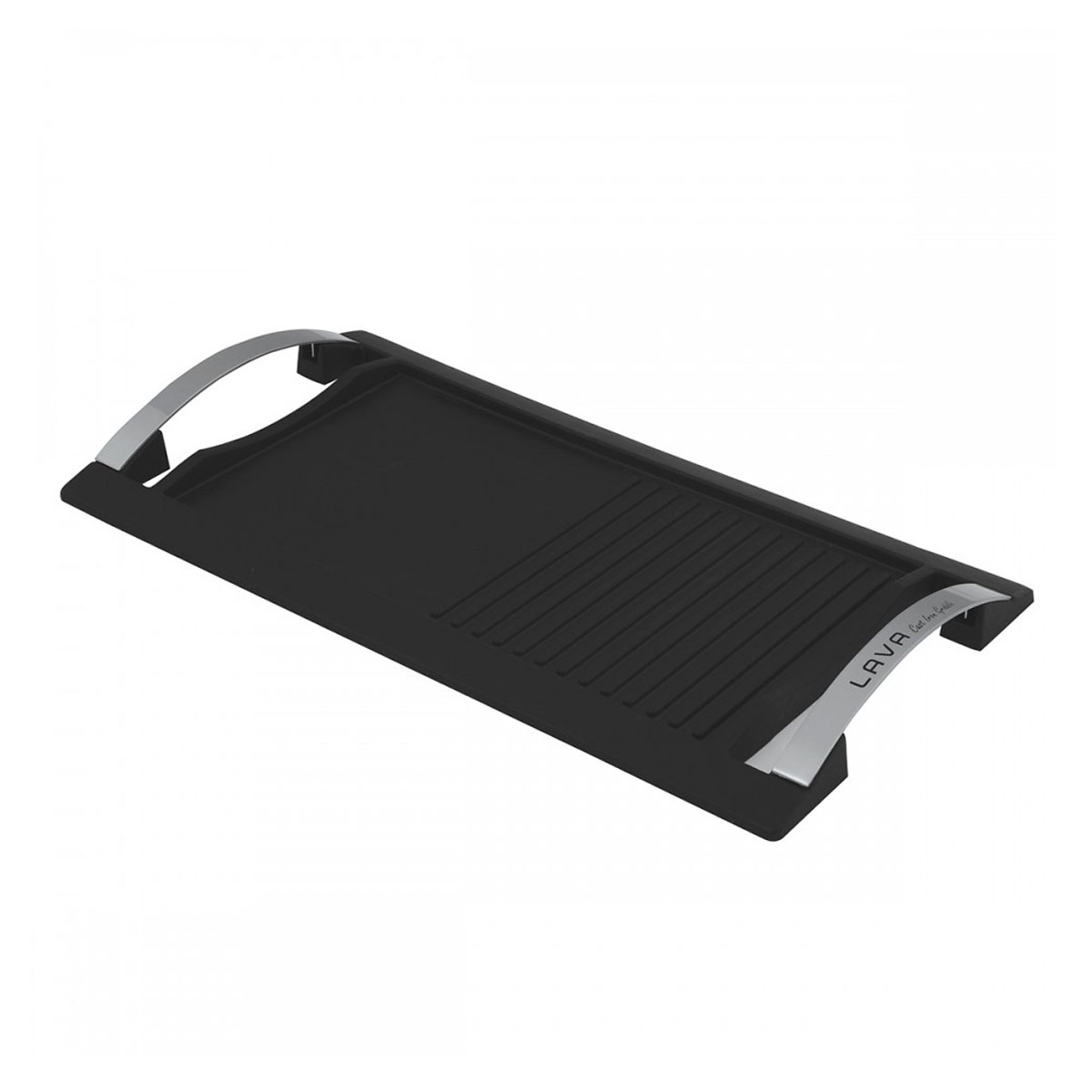 Lava Paslanmaz Metal Kulplu Griddle/Grill Tava, Hibritli 48×26 cm