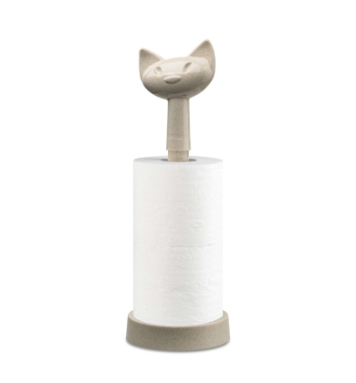 Koziol Kedi Başlıklı Bej Tuvalet Kağıdı Rulo Tutucu