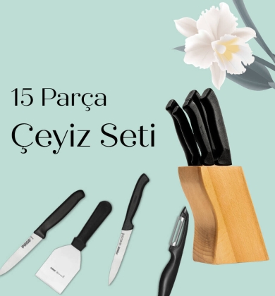 Pirge Çeyizlik Bıçak Seti – 15 Parça 