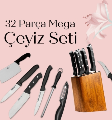 Pirge Çeyizlik Bıçak Seti Mega – 32 Parça