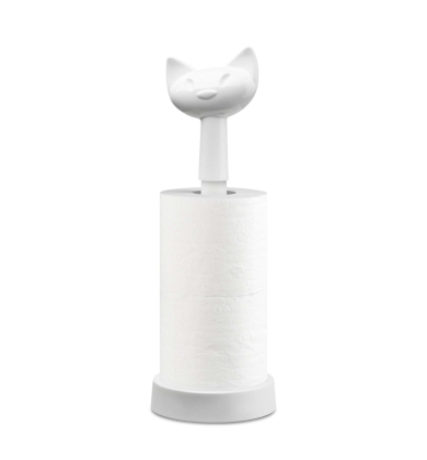 Koziol Kedi Başlıklı Beyaz Tuvalet Kağıdı Rulo Tutucu